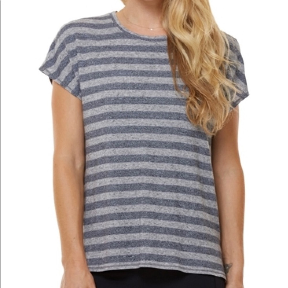 Shape Heather Grey Stripe Boxy Tee - Size Large
